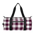 Burgundy And White Check Pattern Print Gym Bag