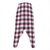 Burgundy And White Check Pattern Print Hammer Pants