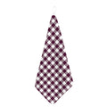 Burgundy And White Check Pattern Print Hand Towel