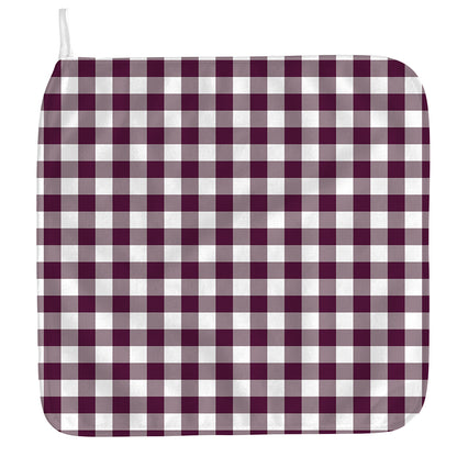 Burgundy And White Check Pattern Print Hand Towel