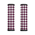 Burgundy And White Check Pattern Print Handle Covers