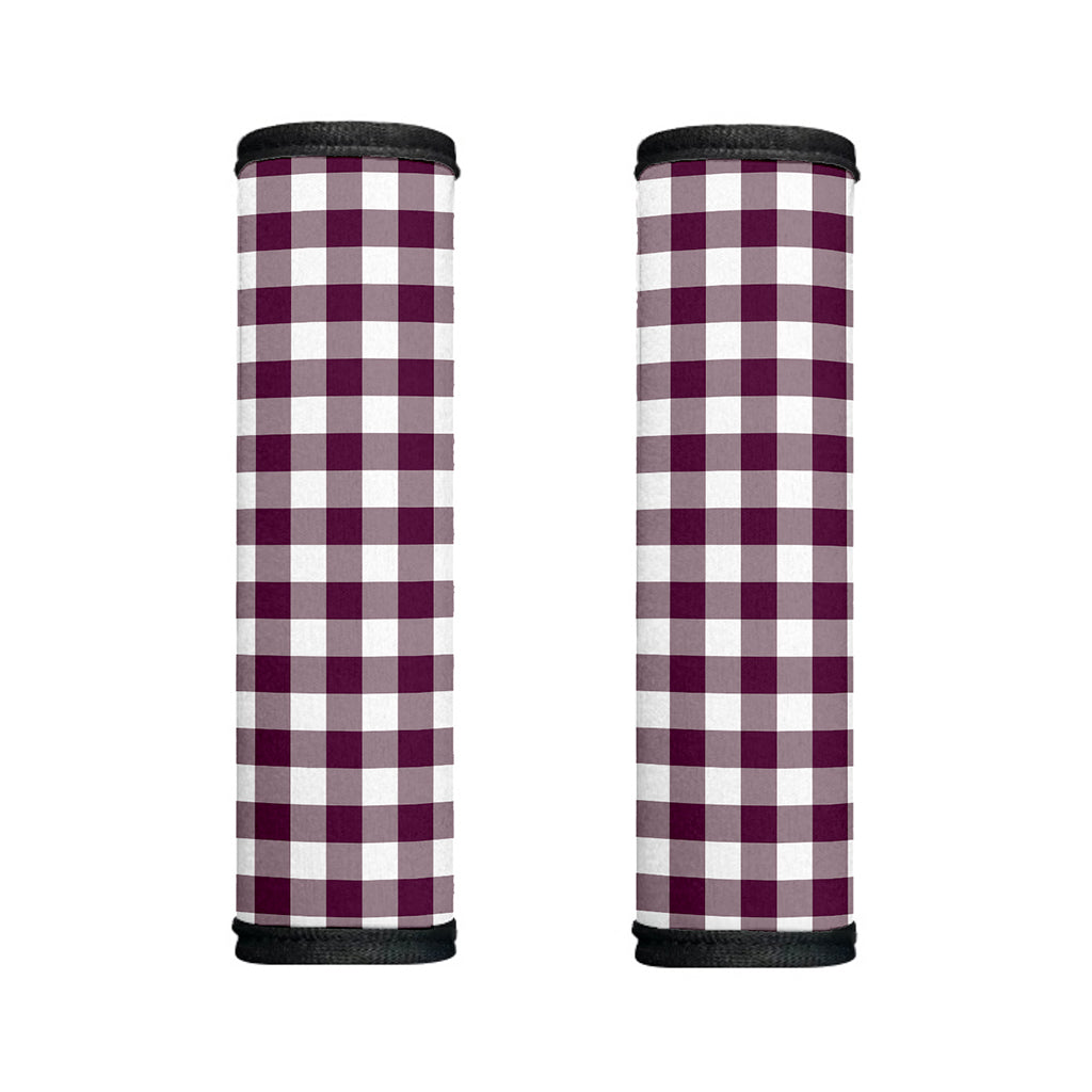 Burgundy And White Check Pattern Print Handle Covers