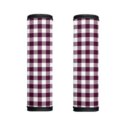 Burgundy And White Check Pattern Print Handle Covers