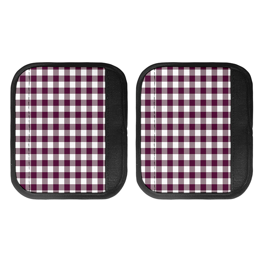 Burgundy And White Check Pattern Print Handle Covers