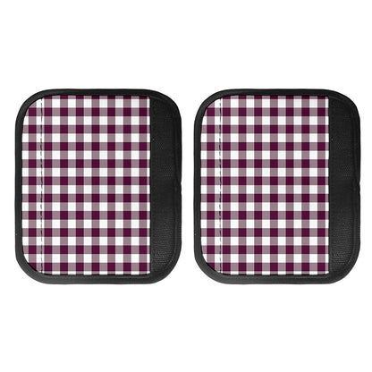 Burgundy And White Check Pattern Print Handle Covers