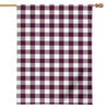 Burgundy And White Check Pattern Print House Flag