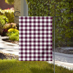 Burgundy And White Check Pattern Print House Flag