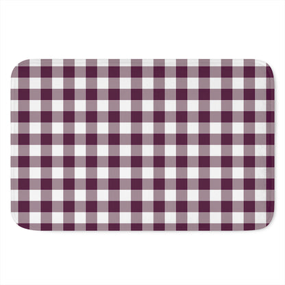 Burgundy And White Check Pattern Print Indoor Door Mat