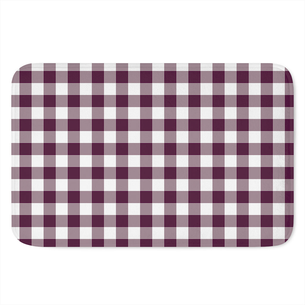 Burgundy And White Check Pattern Print Indoor Door Mat