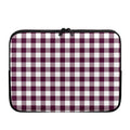 Burgundy And White Check Pattern Print Laptop Sleeve