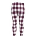 Burgundy And White Check Pattern Print Men's Leggings