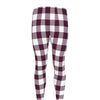 Burgundy And White Check Pattern Print Men's leggings