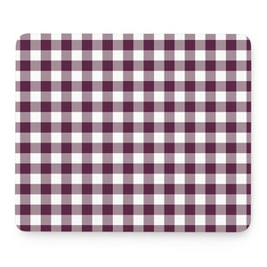 Burgundy And White Check Pattern Print Mouse Pad