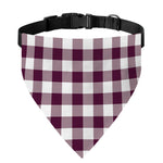 Burgundy And White Check Pattern Print Over The Collar Dog Bandana