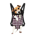 Burgundy And White Check Pattern Print Pet Carrier Backpack