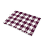 Burgundy And White Check Pattern Print Pet Cooling Mat Cover