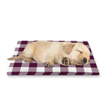 Burgundy And White Check Pattern Print Pet Cooling Mat Cover