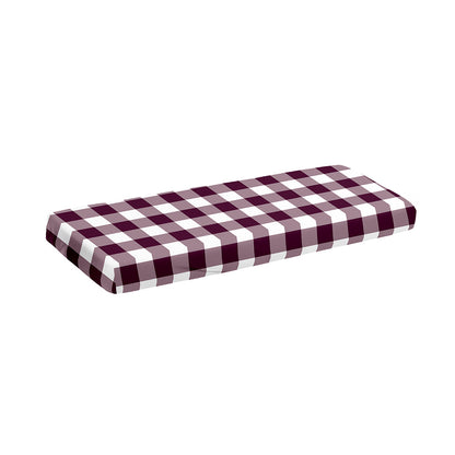 Burgundy And White Check Pattern Print Piano Keyboard Cover