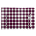Burgundy And White Check Pattern Print Placemat