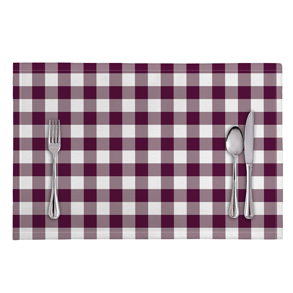 Burgundy And White Check Pattern Print Placemat