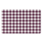 Burgundy And White Check Pattern Print Polyester Doormat