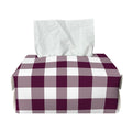 Burgundy And White Check Pattern Print Rectangle Tissue Box Cover