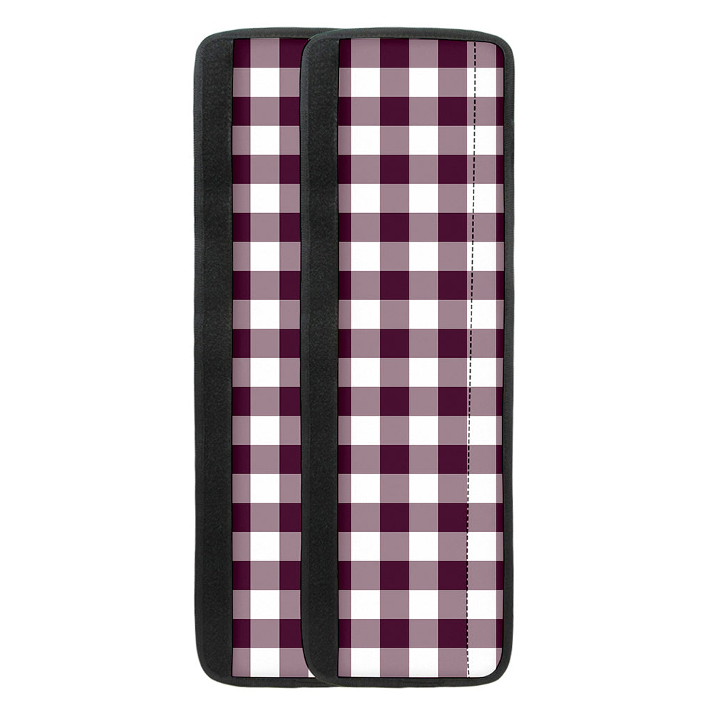 Burgundy And White Check Pattern Print Refrigerator Handle Covers