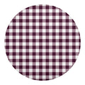 Burgundy And White Check Pattern Print Round Blanket