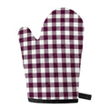 Burgundy And White Check Pattern Print Single Oven Mitt