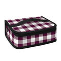 Burgundy And White Check Pattern Print Small Lunch Bag