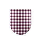 Burgundy And White Check Pattern Print Toilet Lid Cover