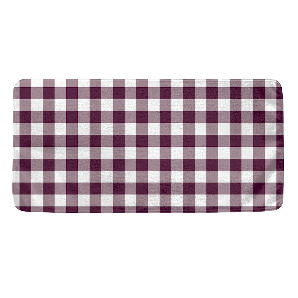 Burgundy And White Check Pattern Print Towel