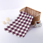 Burgundy And White Check Pattern Print Towel