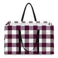 Burgundy And White Check Pattern Print Utility Tote Bag