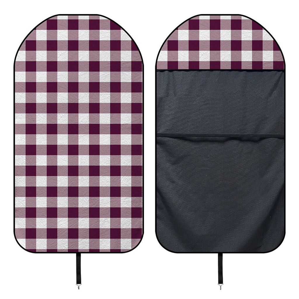 Burgundy And White Check Pattern Print Waterproof Car Seat Cover