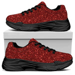 Burgundy Glitter Artwork Print (NOT Real Glitter) Black Chunky Shoes