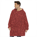 Burgundy (NOT Real) Glitter Print Hoodie Blanket