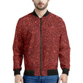 Burgundy (NOT Real) Glitter Print Men's Bomber Jacket