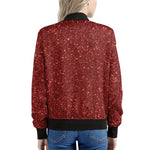 Burgundy Glitter Artwork Print (NOT Real Glitter) Women's Bomber Jacket