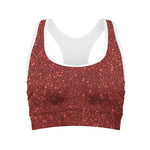 Burgundy Glitter Artwork Print (NOT Real Glitter) Women's Sports Bra