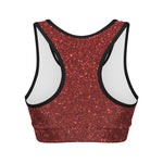 Burgundy Glitter Artwork Print (NOT Real Glitter) Women's Sports Bra