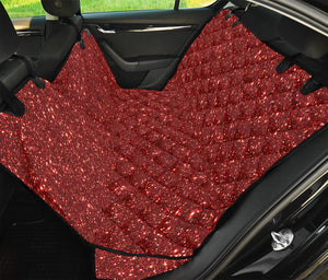 Burgundy (NOT Real) Glitter Print Pet Car Back Seat Cover