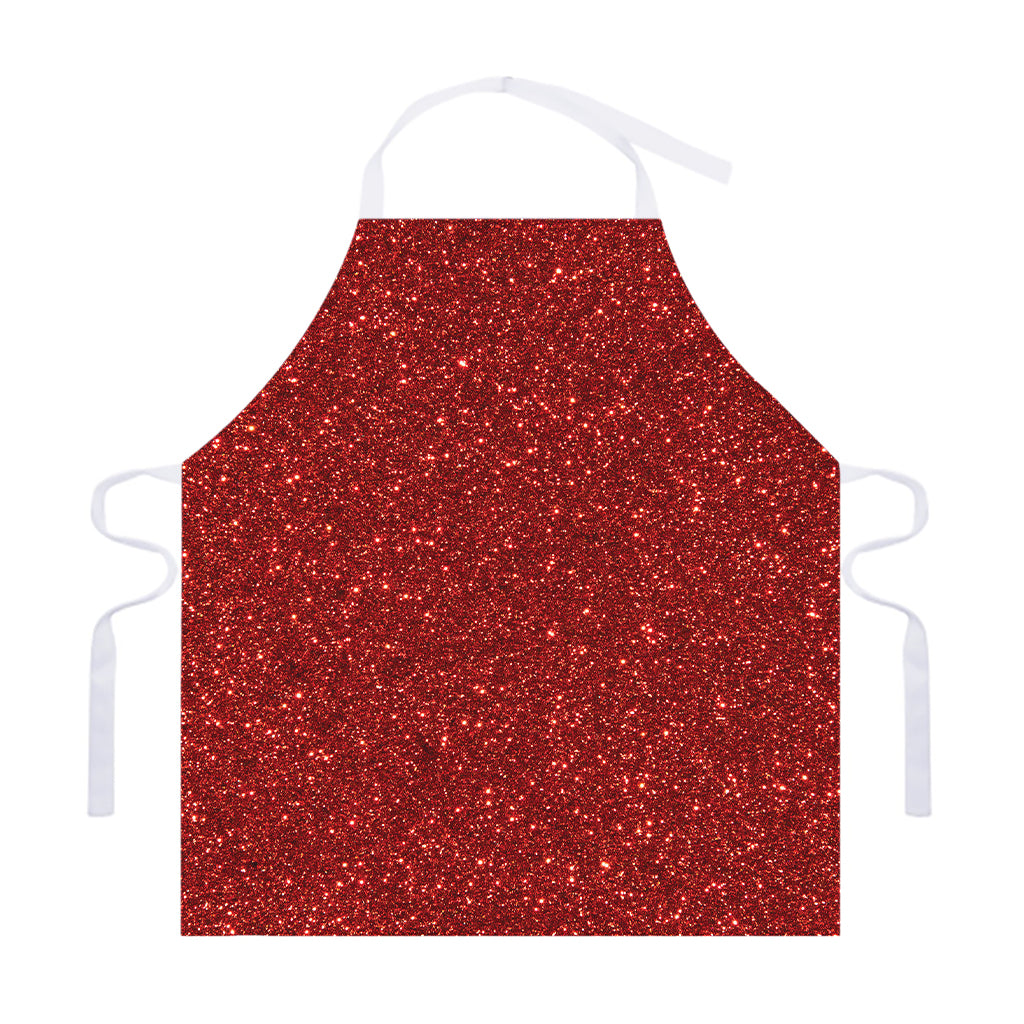 Burgundy (NOT Real) Glitter Print Adjustable Apron