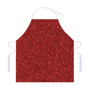 Burgundy (NOT Real) Glitter Print Adjustable Apron