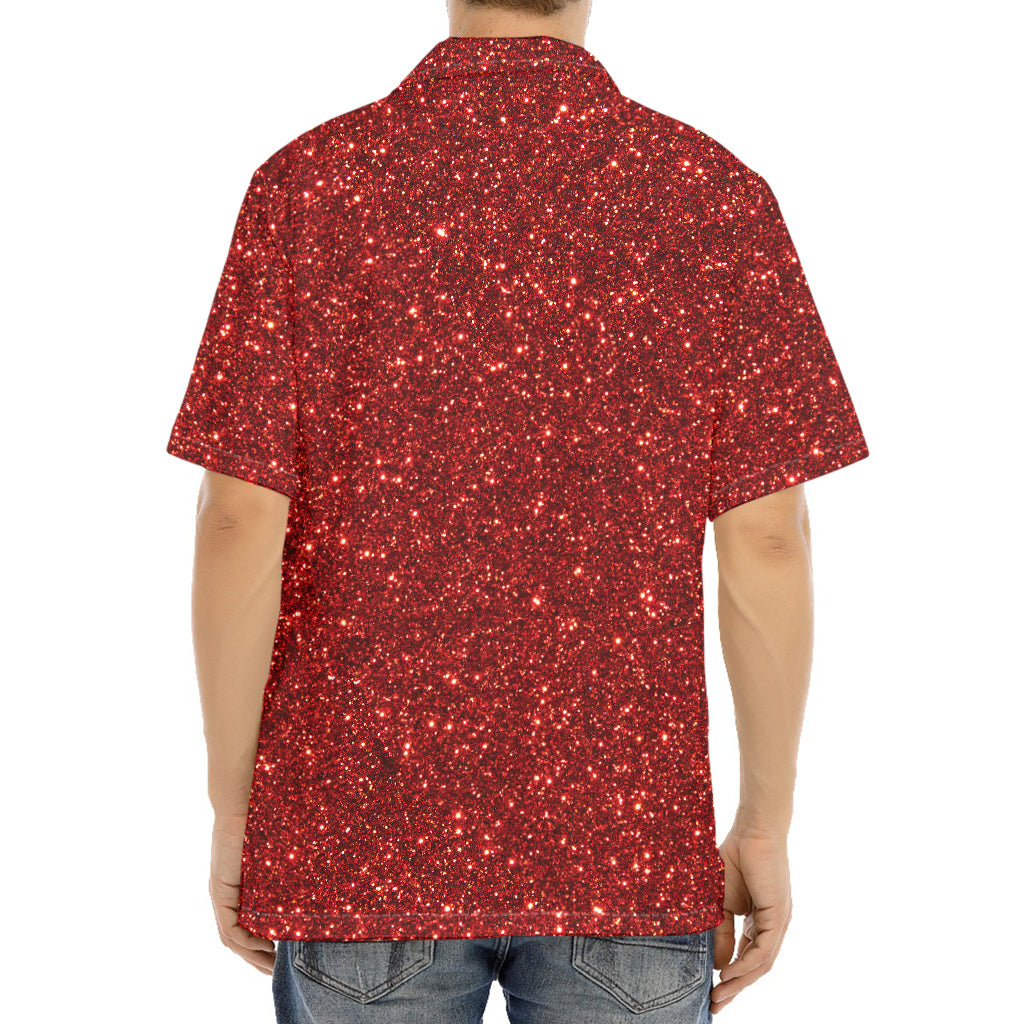 Burgundy (NOT Real) Glitter Print Aloha Shirt