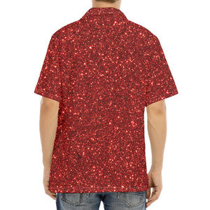 Burgundy (NOT Real) Glitter Print Aloha Shirt