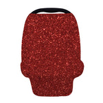 Burgundy (NOT Real) Glitter Print Baby Seat Cover