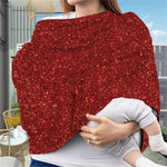 Burgundy (NOT Real) Glitter Print Baby Seat Cover