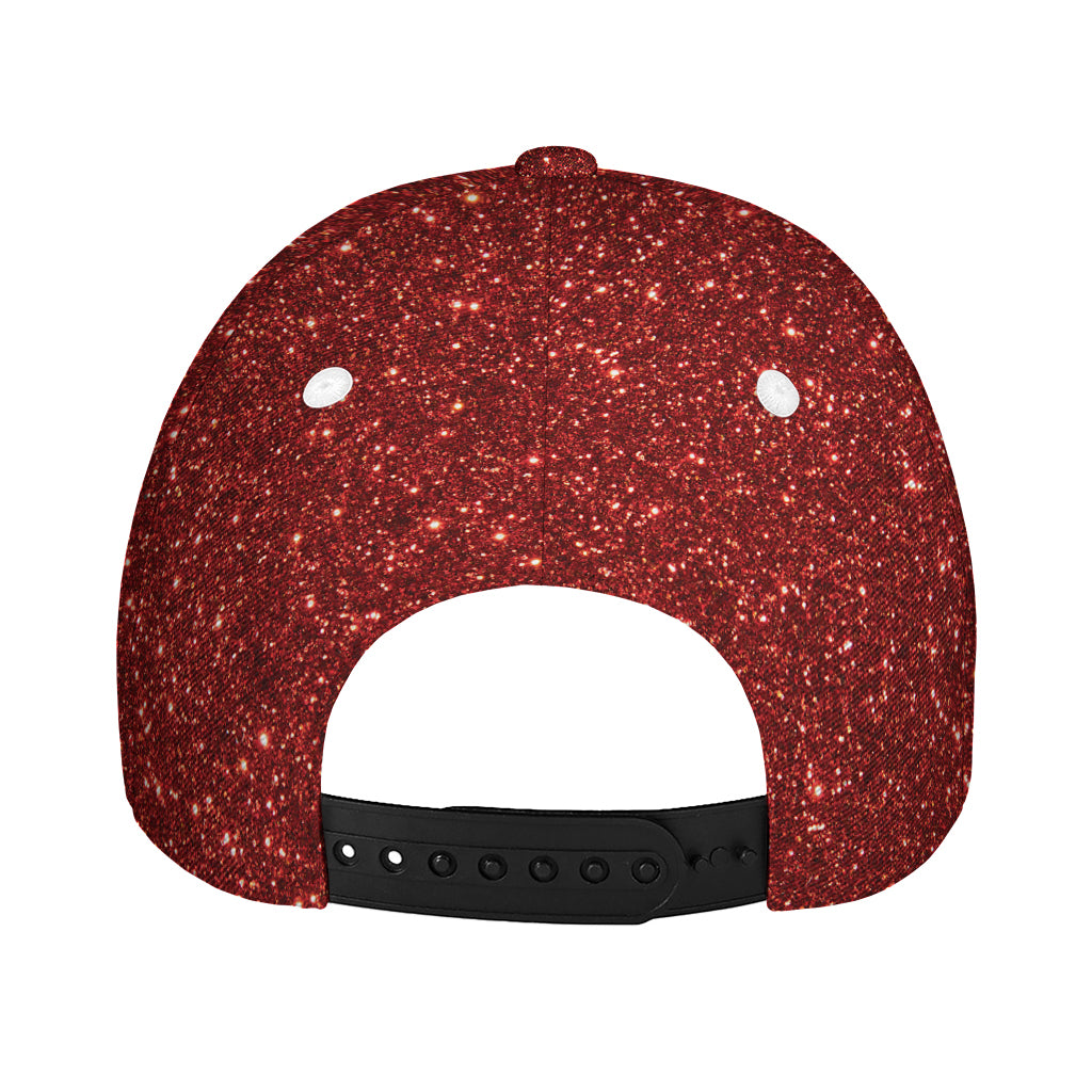 Burgundy (NOT Real) Glitter Print Baseball Cap