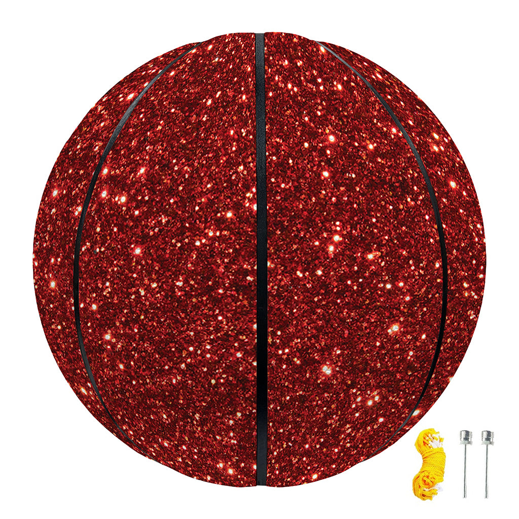 Burgundy (NOT Real) Glitter Print Basketball